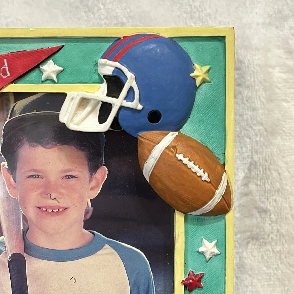 FRAMES FOR KIDS 3D Painted Sports Theme 3 1/2 x 5 Picture Photo Frame Vintage